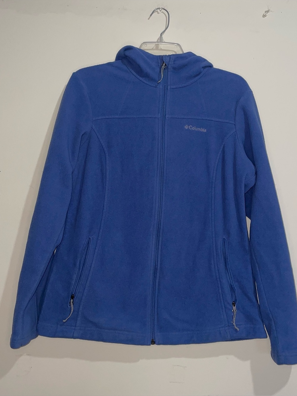 Columbia Full Zip Fleece Zip Up Pockets M Deep Blue Embroidered Logo Jacket
